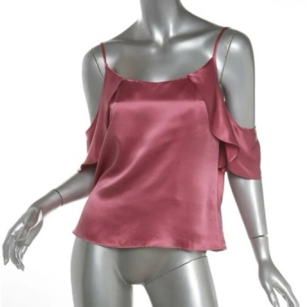 Reformation pink flouncy off the shoulder camisole sz L